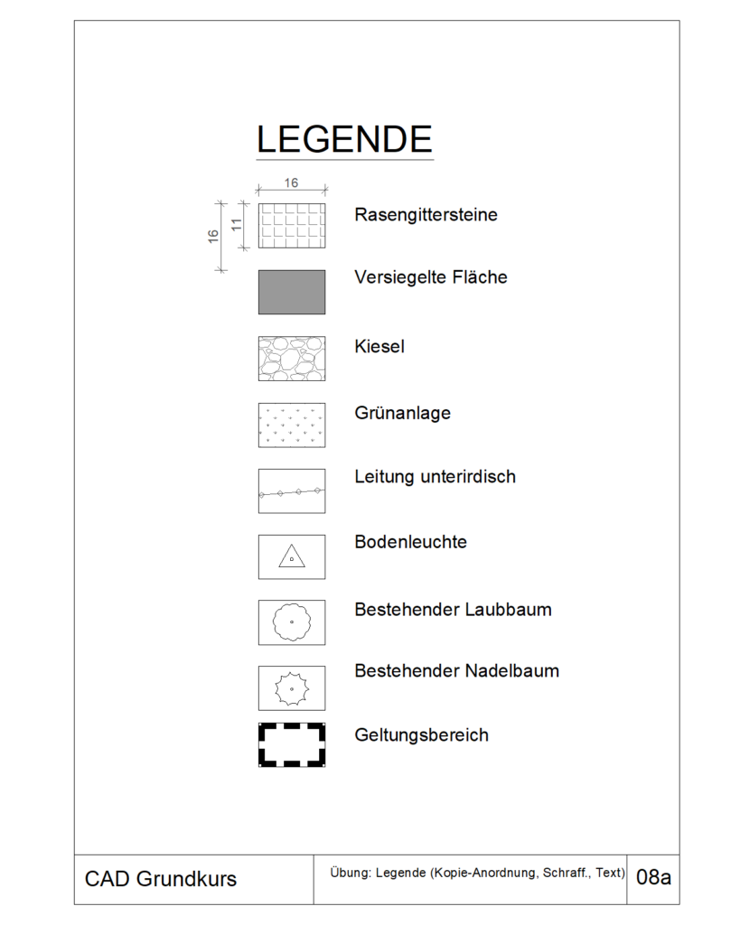 CAD Übung Legende